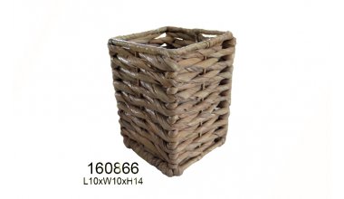Square Water hyacinth Basket ( Brown )